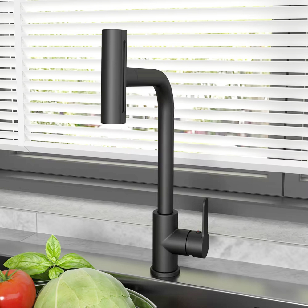 Commercial Kitchen Faucet - أسود سحب بالوعة المطبخ صنبور مرنة