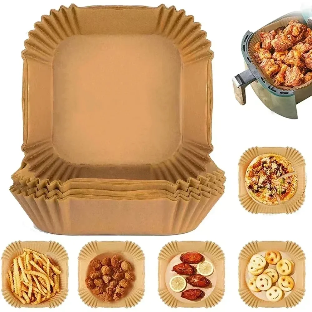 Commercial Kitchen Pans - 50/100 قطعة مقلاة هوائية صينية ورق